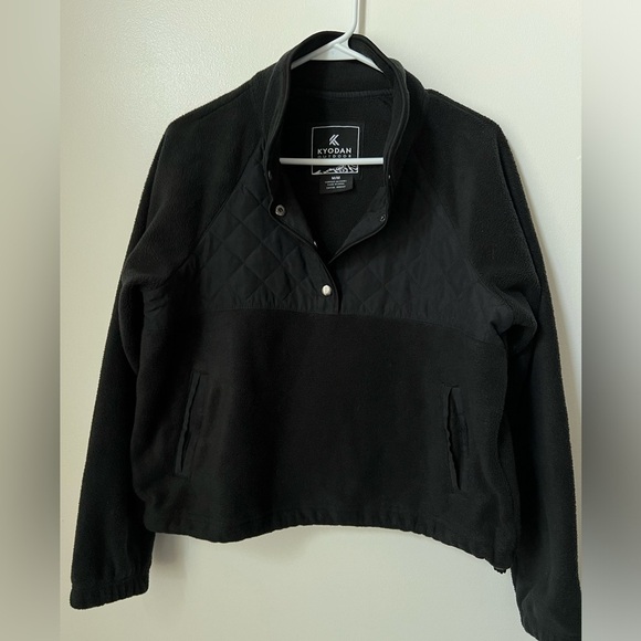 Kyodan Outdoor Polar Fleece Popover Snap Collar Crop Jacket - Picture 1 of 4